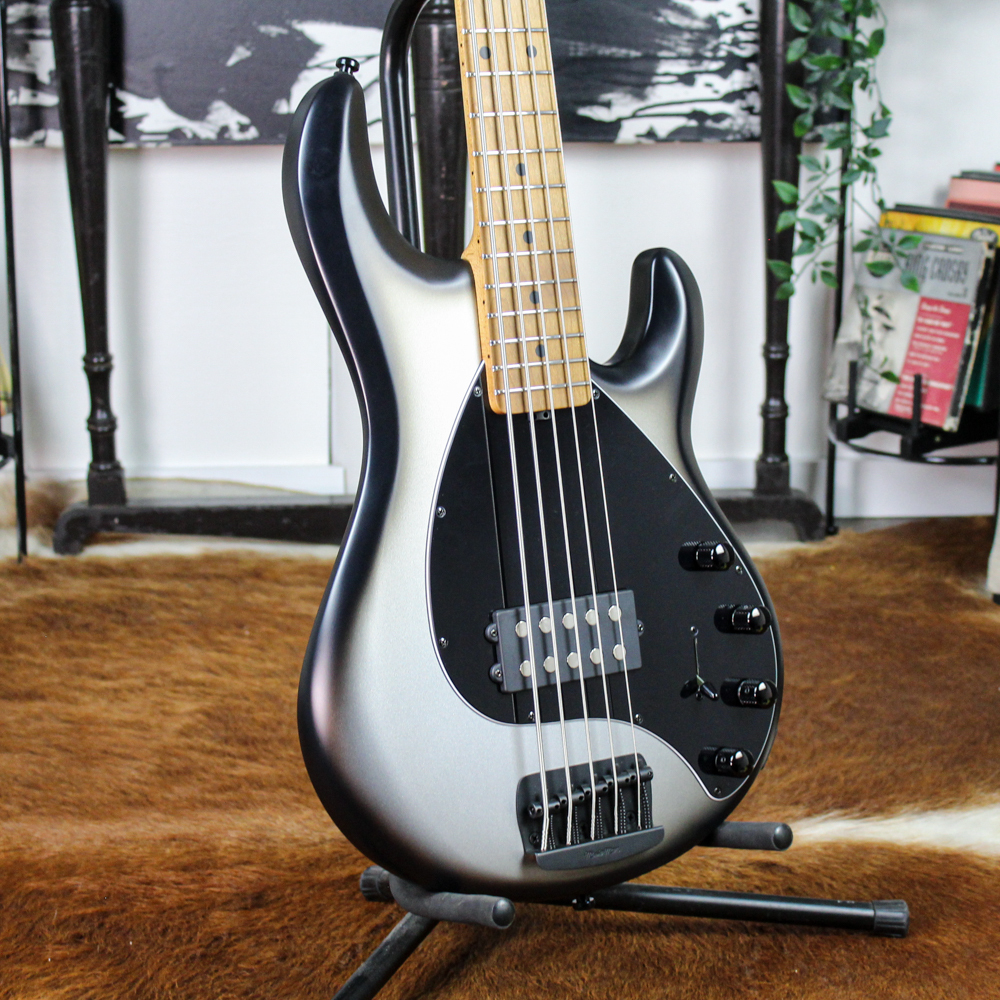 Preowned Ernie Ball Music Man StingRay 5 Special H 5-String Electric Bass - Black Rock w/ Original Hybrid Case