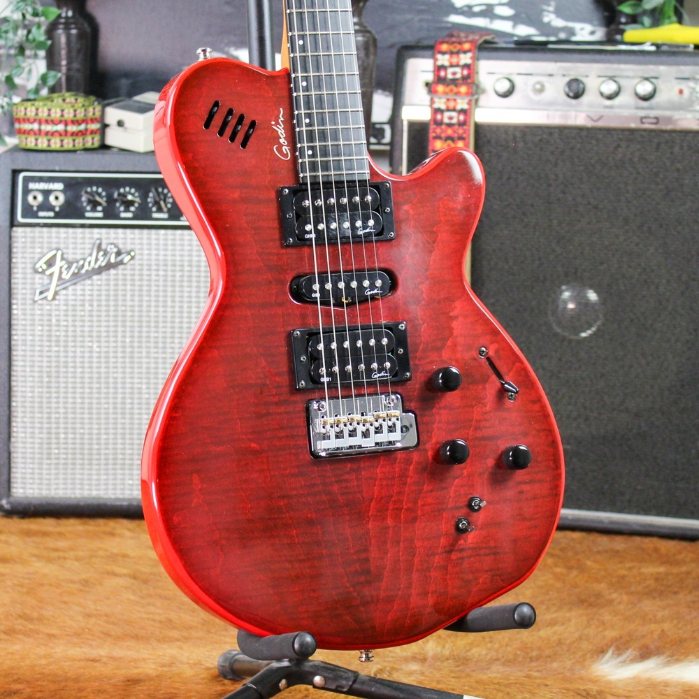 Preowned Godin xtSA Multi-Voice Electric Guitar Bundle + Roland GR-55 Guitar Synthesizer Floor Board (w/ Power Supply) + Gig Bag + 13-Pin Cable