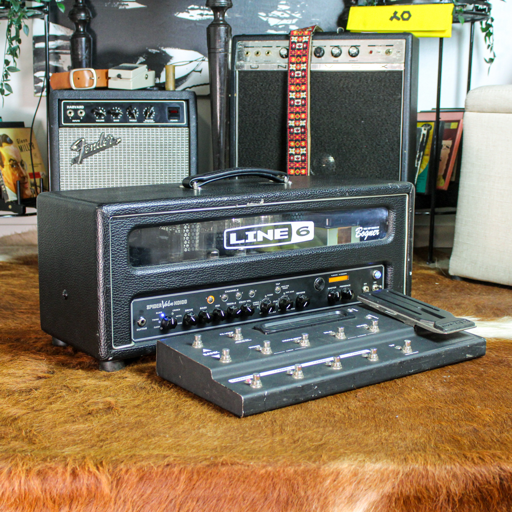 Preowned Line 6 Spider Valve Bogner HD100 100w Amp Head w/ FBV Shortboard Floor Controller