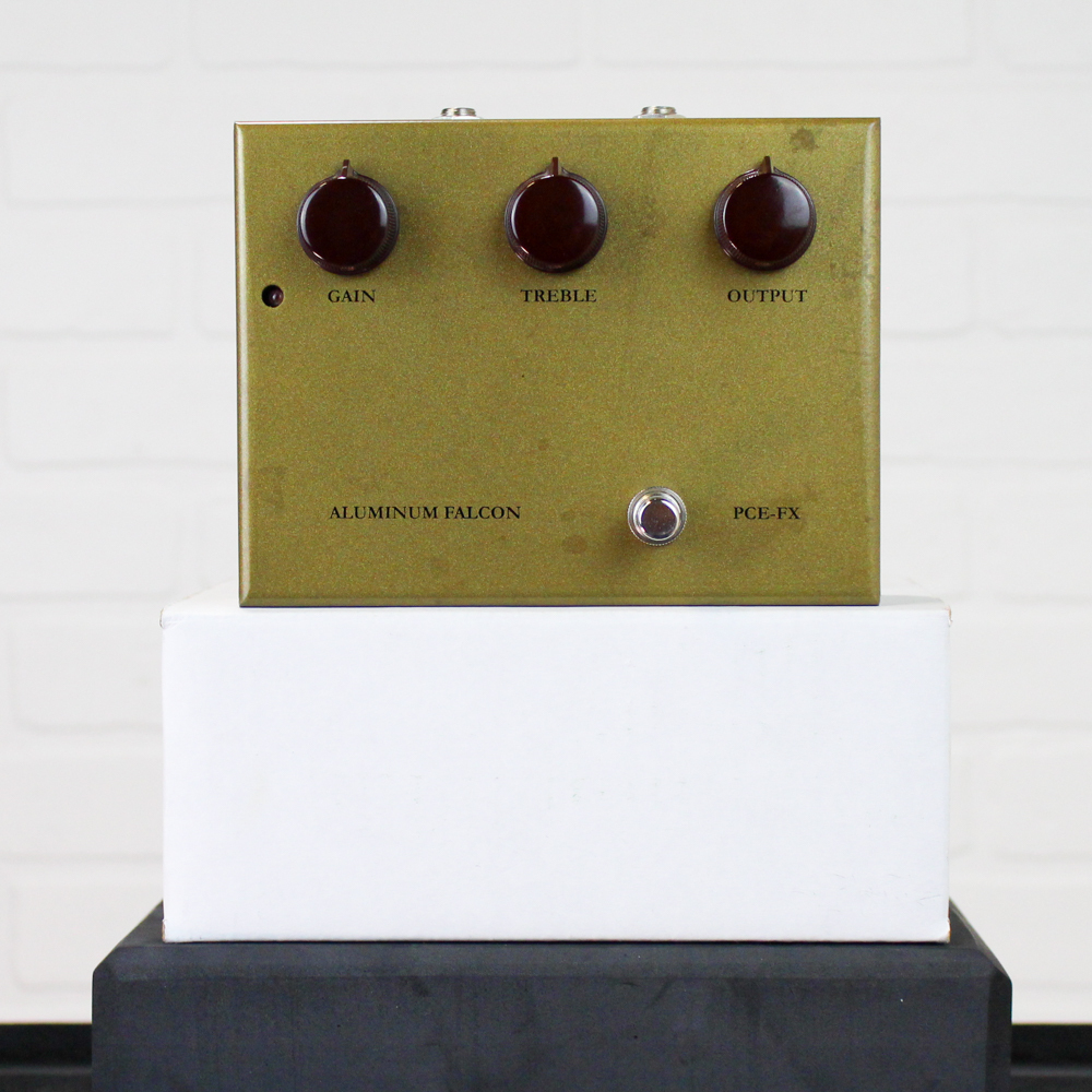 Preowned Piedmont Custom Electronics PCE-FX Aluminum Falcon AF1 Overdrive Pedal - Gold w/ Box