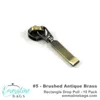 Emmaline Zipper Sliders with Pulls - *SIZE#5* (10 pack) Brushed Antique Brass / Rectangle Drop Pull