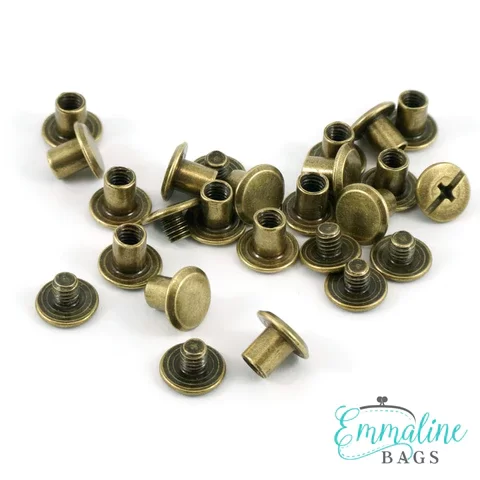 Chicago Screws Large 3/8 post (10mm) Antique Brass (50 pack)