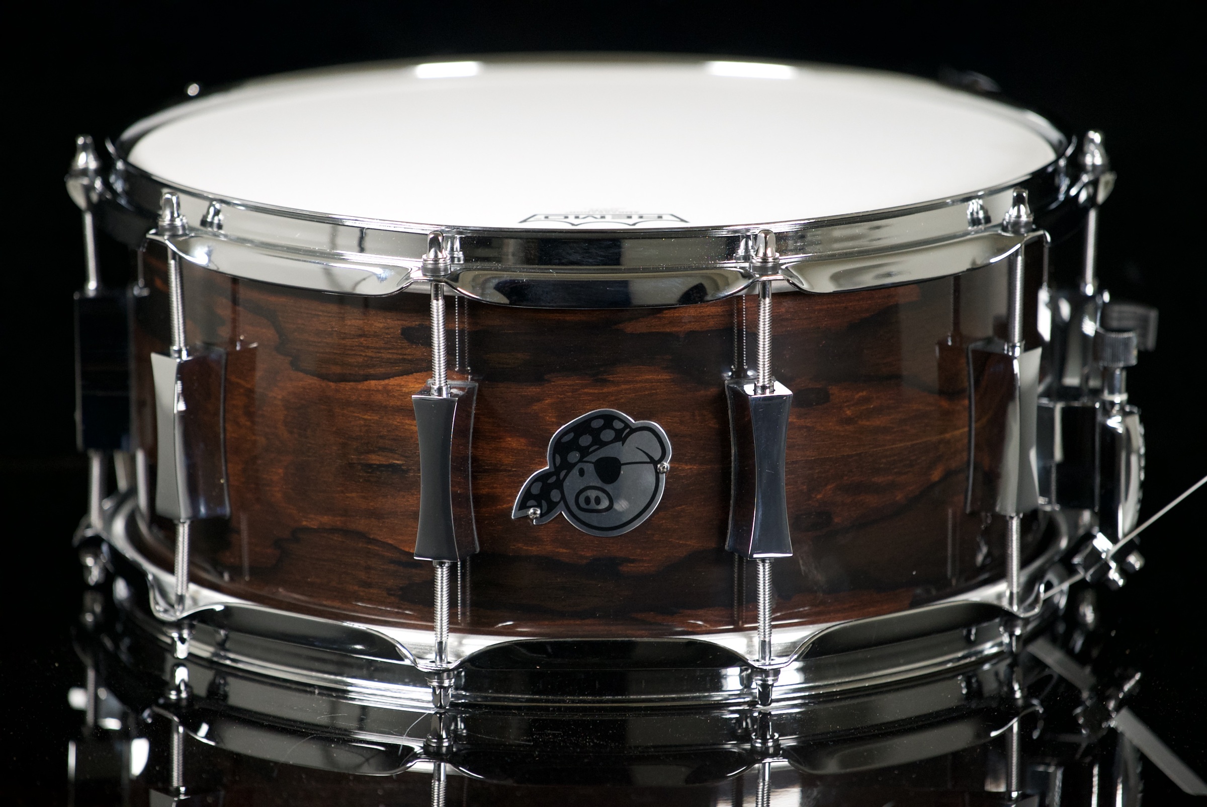 Pork Pie Percussion 6.5 x 14 10-Ply Maple Snare Drum in Ziricote Gloss Finish