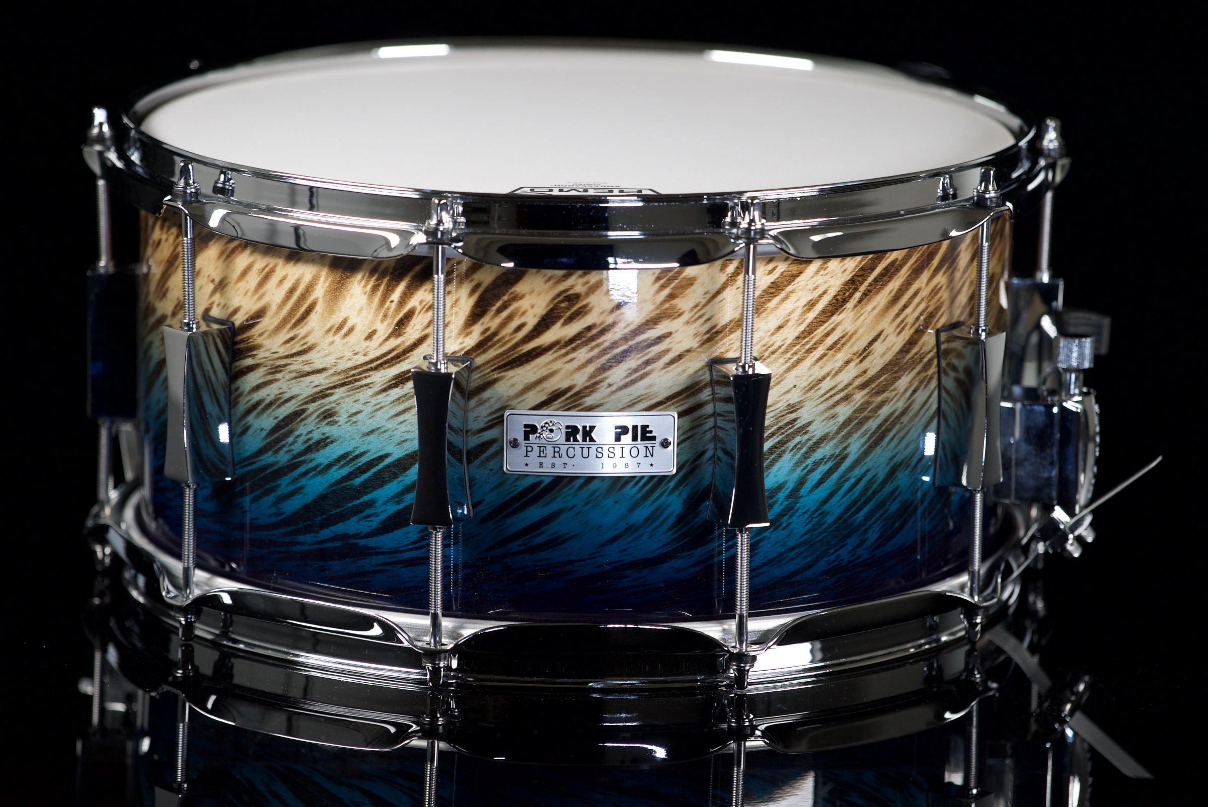 Pork Pie Percussion - B STOCK - 7 X 14 Birch Snare Drum in Blue Fade Dip