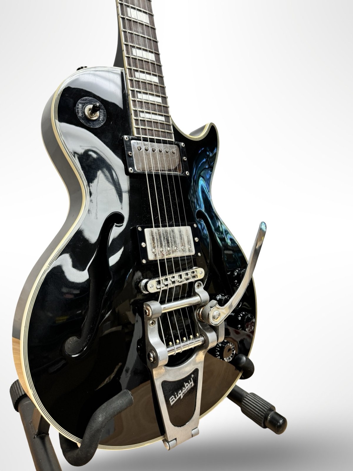 Burny Les Paul Custom Semi-Hollow