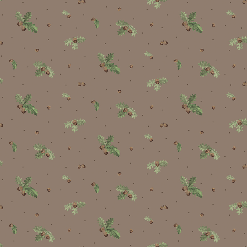 Let's Get Lost in the Woods Acorns and Leaves -Pebble ONE YARD CUT