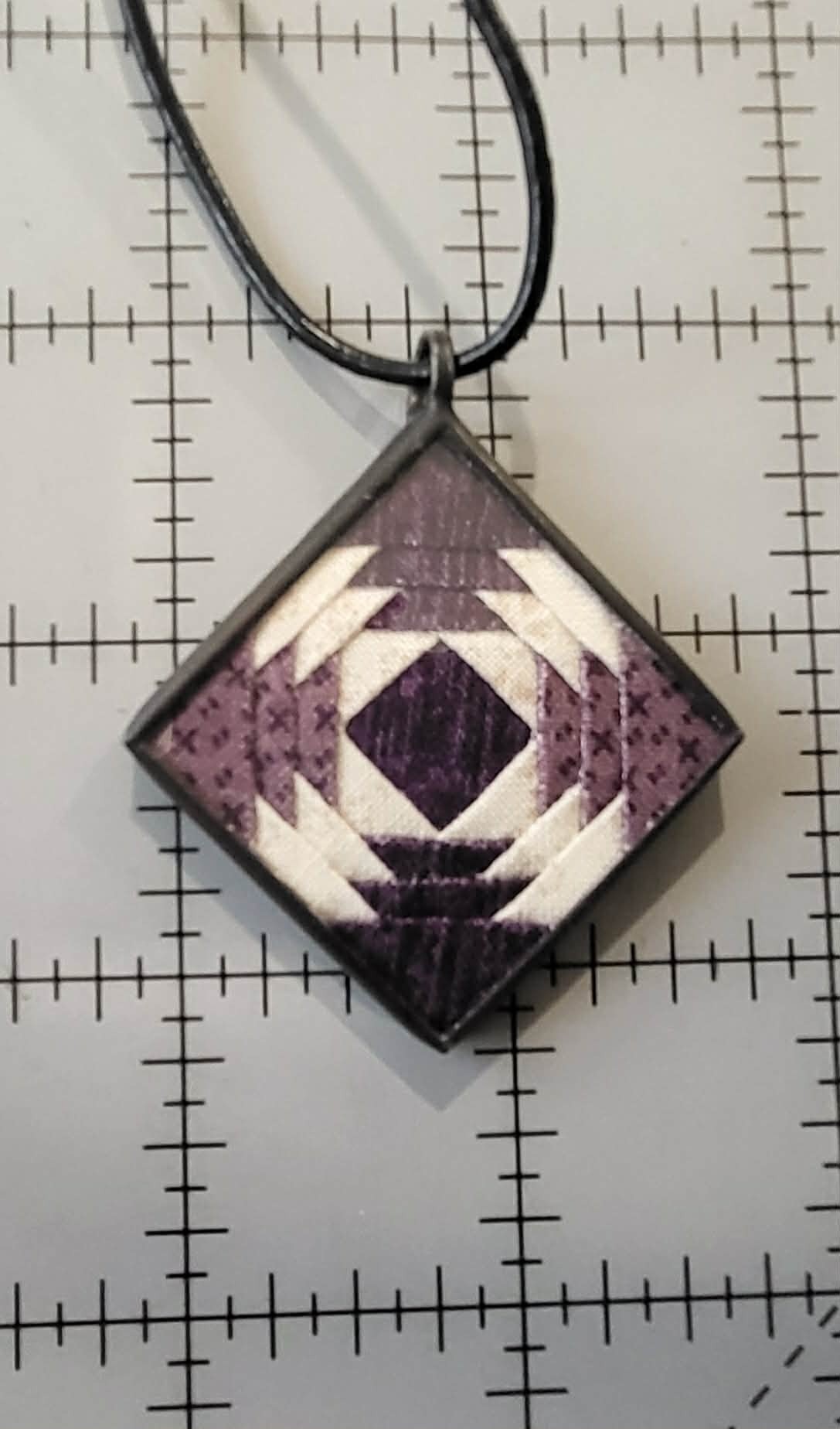 Me & My Stitches 1 1/4 Paper Pieced Pendant with 20 leather cord #4