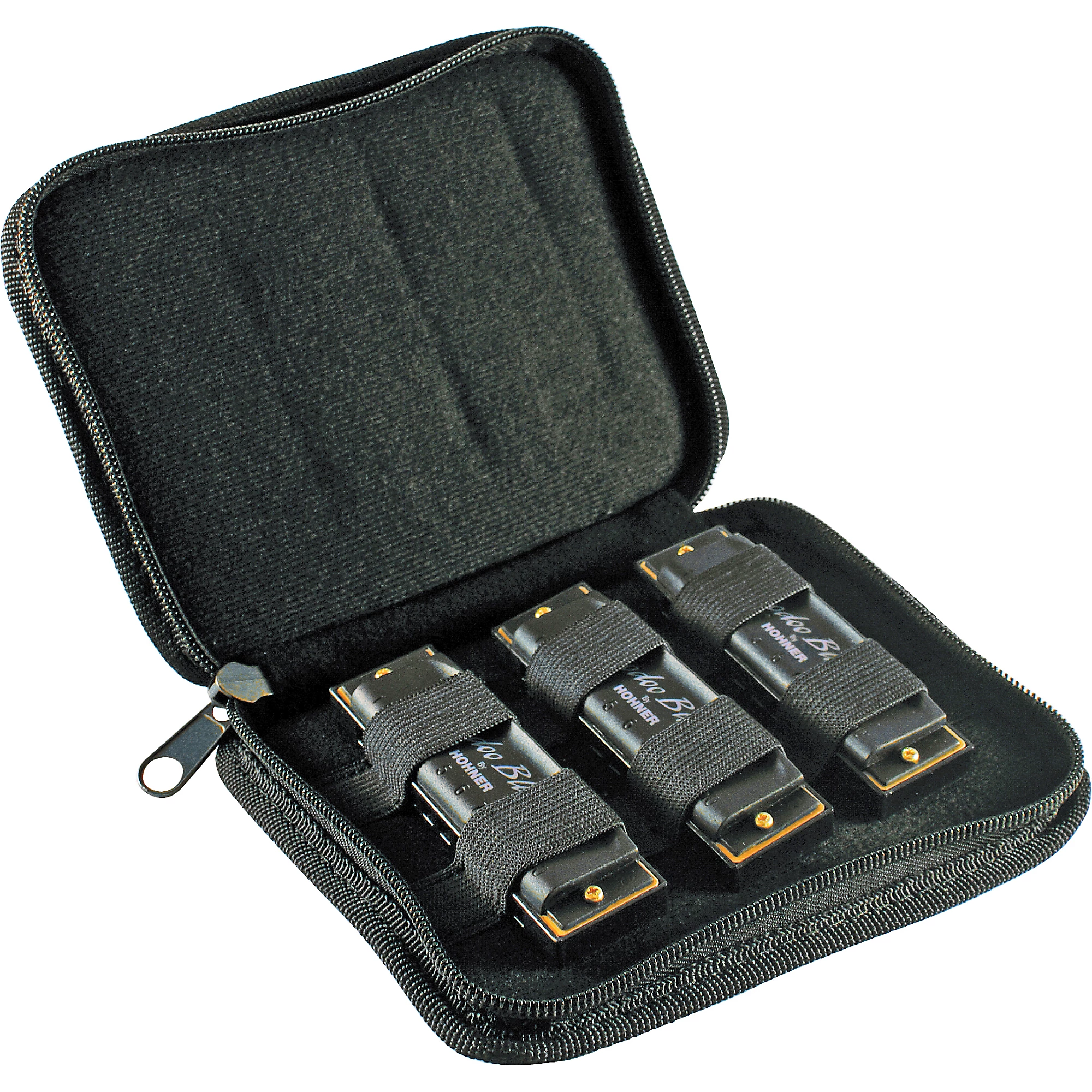 Hohner Hoodoo Blues Harmonica 3-Pack With Case, Key of C, G, and D