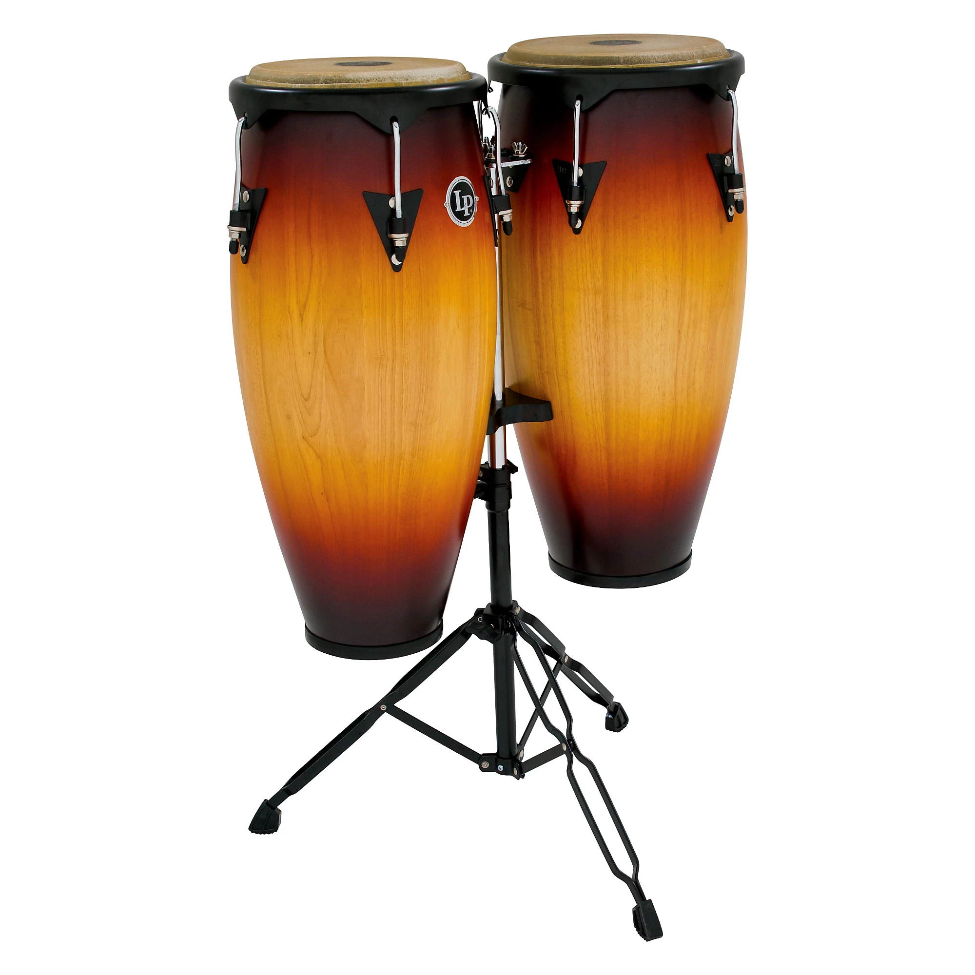 LP City Conga Set with Double Stand Vintage Sunburst, 10 inch and 11 inch
