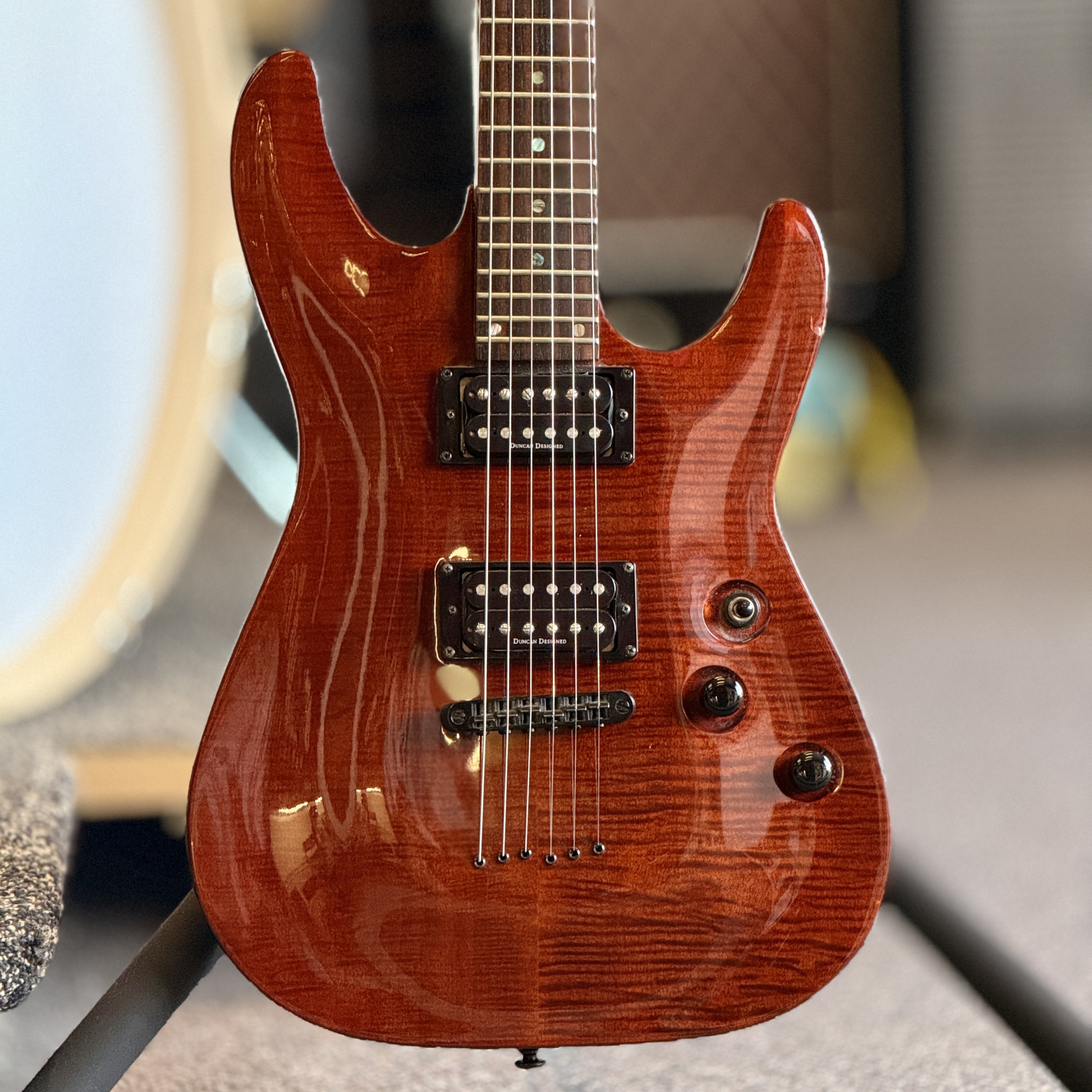 Schecter Diamond Series Gryphon Electric Guitar, Flame Crimson