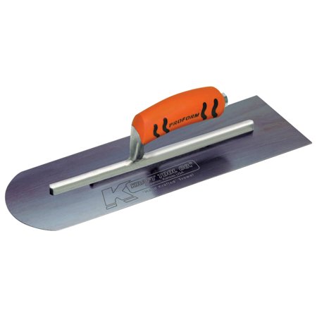 18 x 5 Round Front/Square Back Blue Steel Cement Trowel with ProForm® Handle
