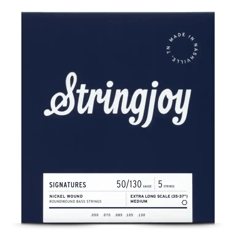 Stringjoy 50-130 Extra Long Scale 5 String Medium Gauge Signatures - Nickel Wound Bass Guitar Strings