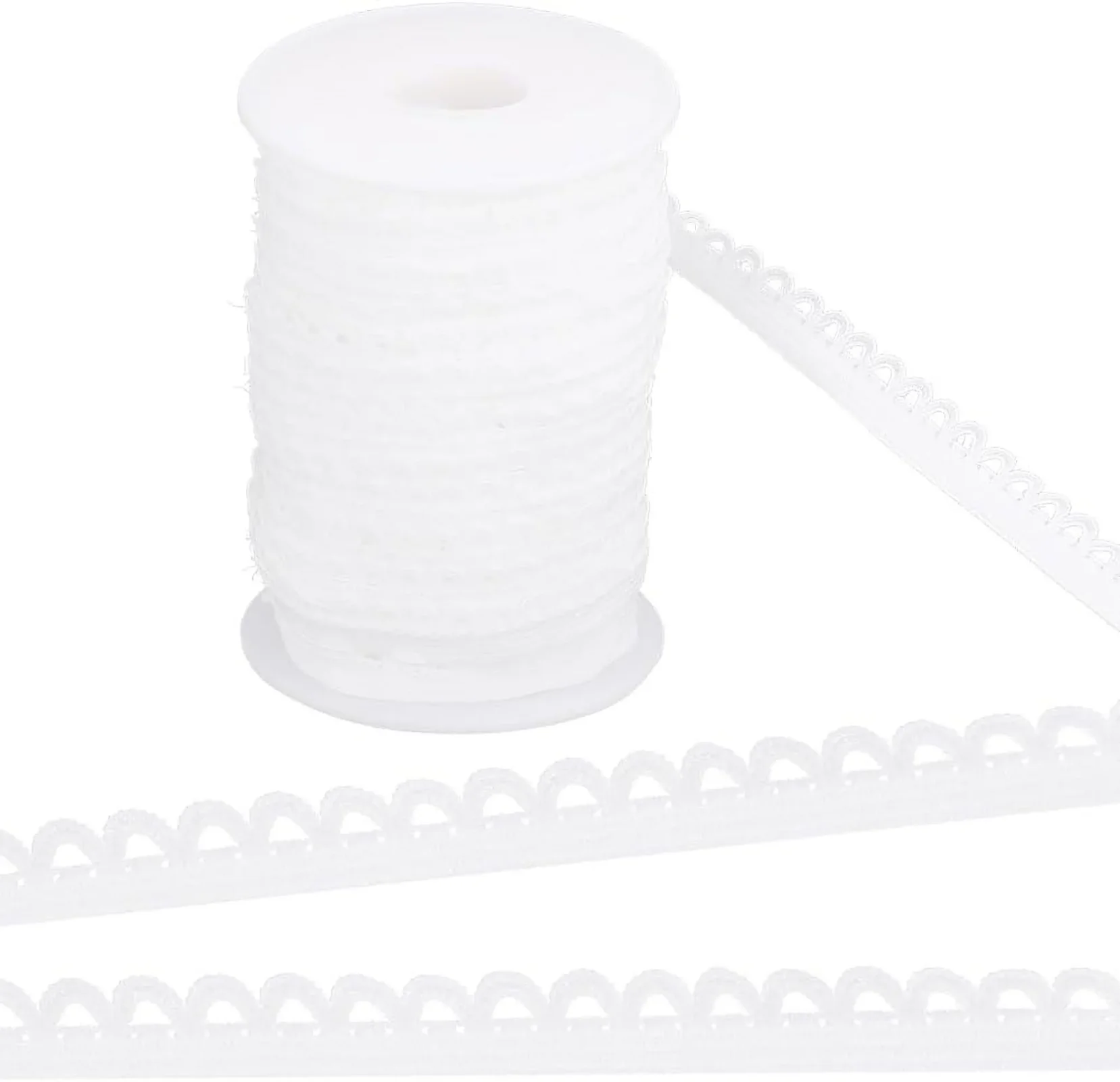 Picot Loop Elastic - White
