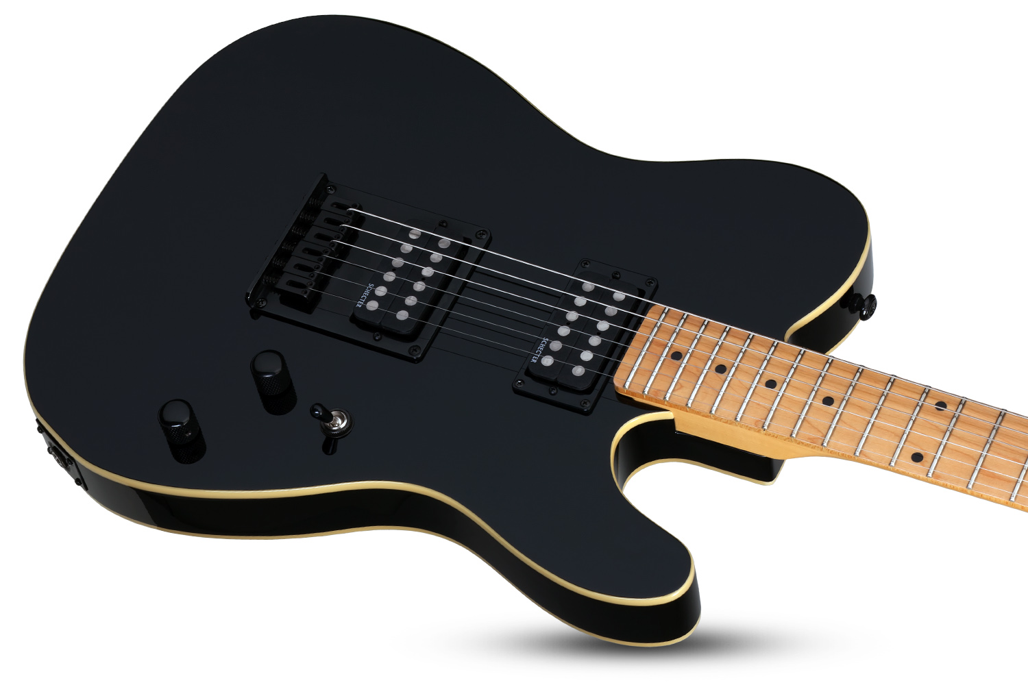 Schecter #2140 Gloss Black PT-MM-BLK, with Schecter Super Rock-2