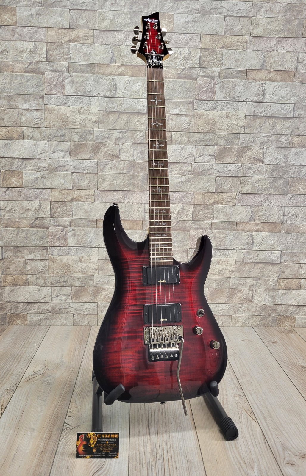 Schecter #3247 -Demon - 6 with Floyd Rose, Crimson Red Burst