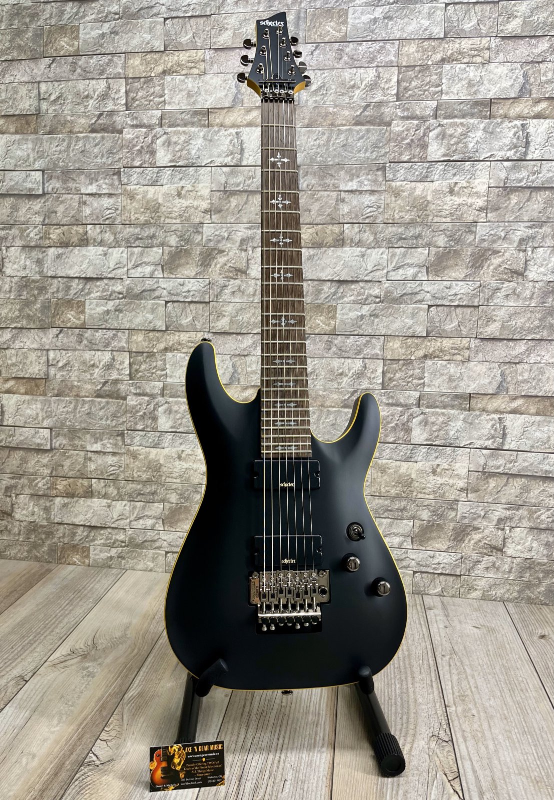 Schecter #3214 - Demon-7 FR Satin Black, 7 String Guitar