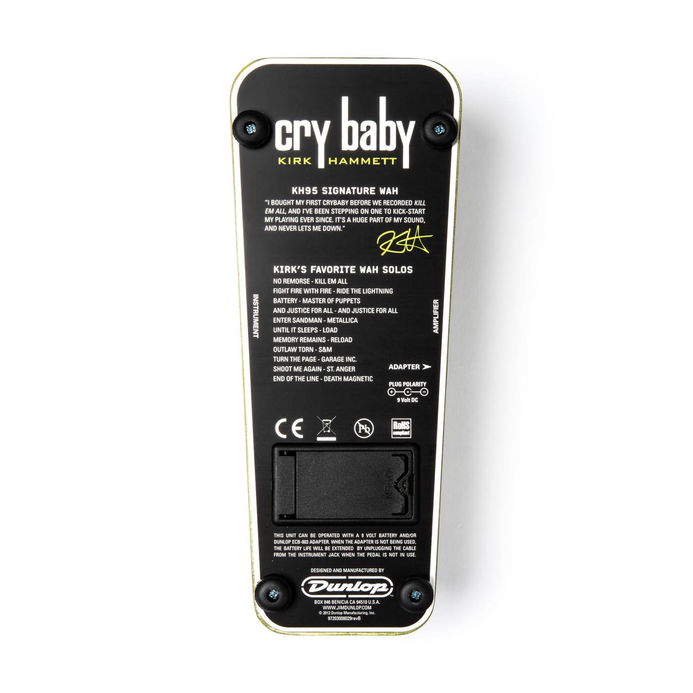 Dunlop #KH95 Kirk Hammett Cry Baby Signature Wah - KH-95