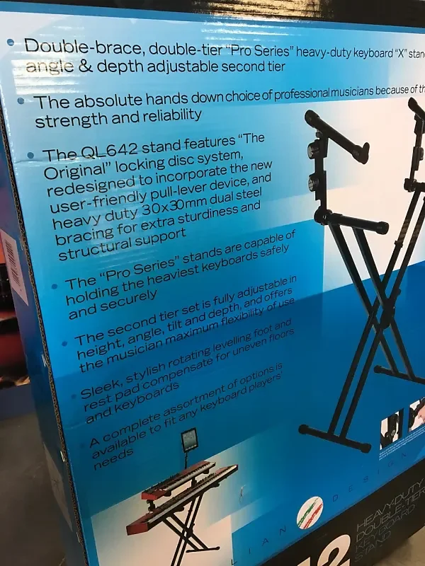 QuikLok QL-642 X-Style Double Brace Two-Tier Heavy Duty Keyboard