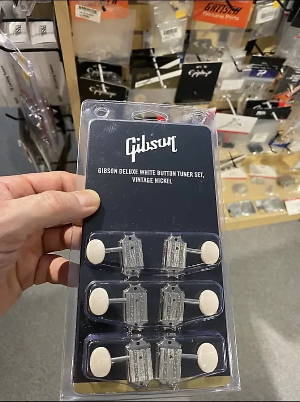 ギター Gibson Deluxe White Button Tuner Set gibson-deluxe-white-button-