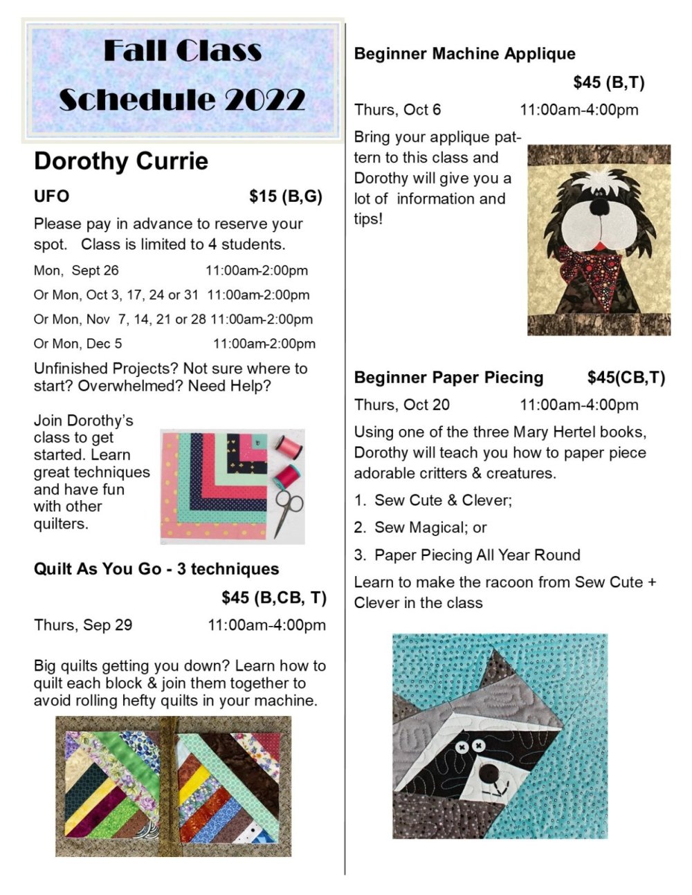 Sewing and quilting Classes in Nanaimo, B.C. Learn to quilt