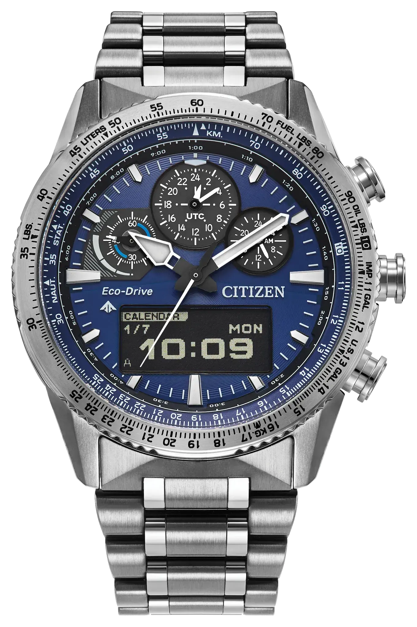 Men's Promaster Skyhawk U830 Eco-Drive watch with Blue Analog-Digital Dial 