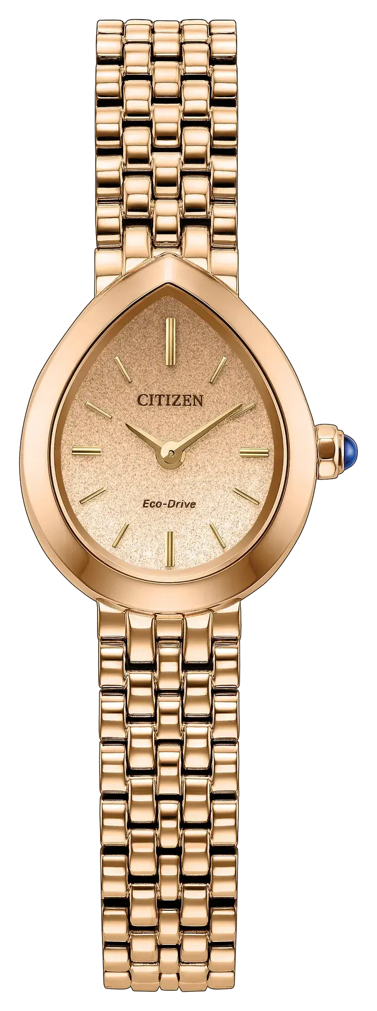 Women's Rose-Tone Stainless Steel 2-hand Eco-Drive watch with Sapphire Crystal. EX1553-56X