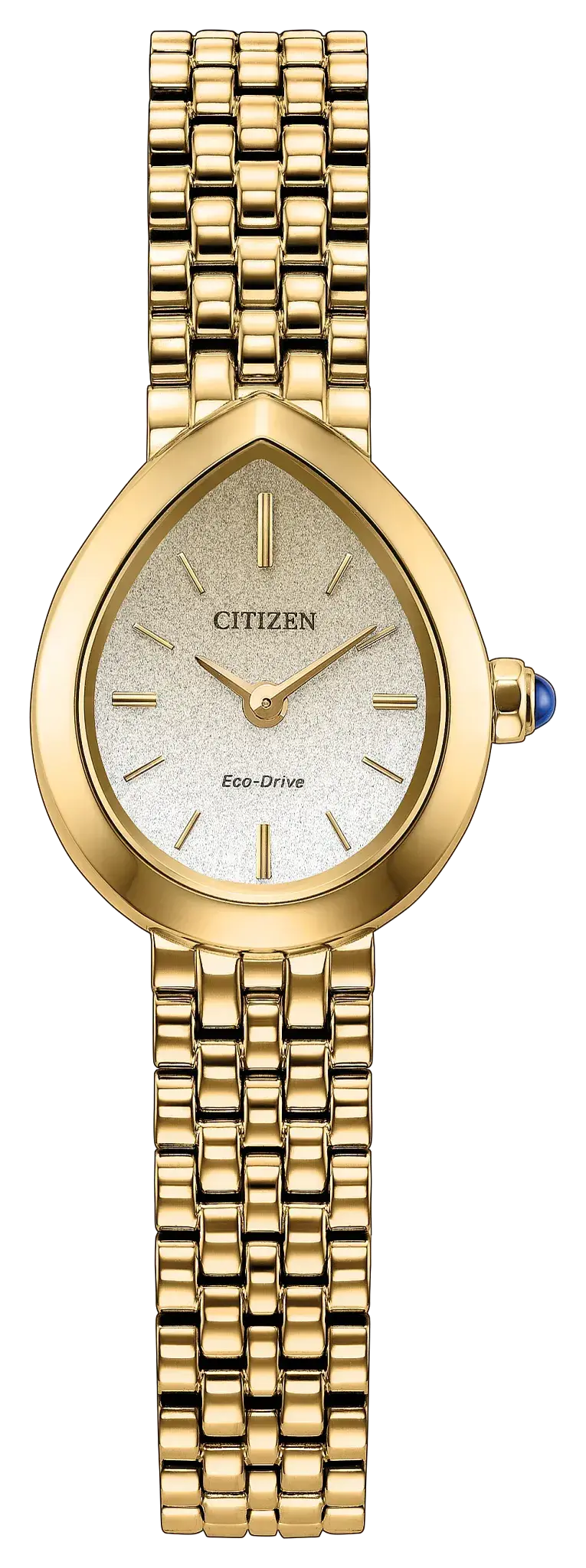 Women's Yellow-Tone Stainless Steel 2-hand Light Dial Eco-Drive watch with Sapphire Crystal. EX1552-59A