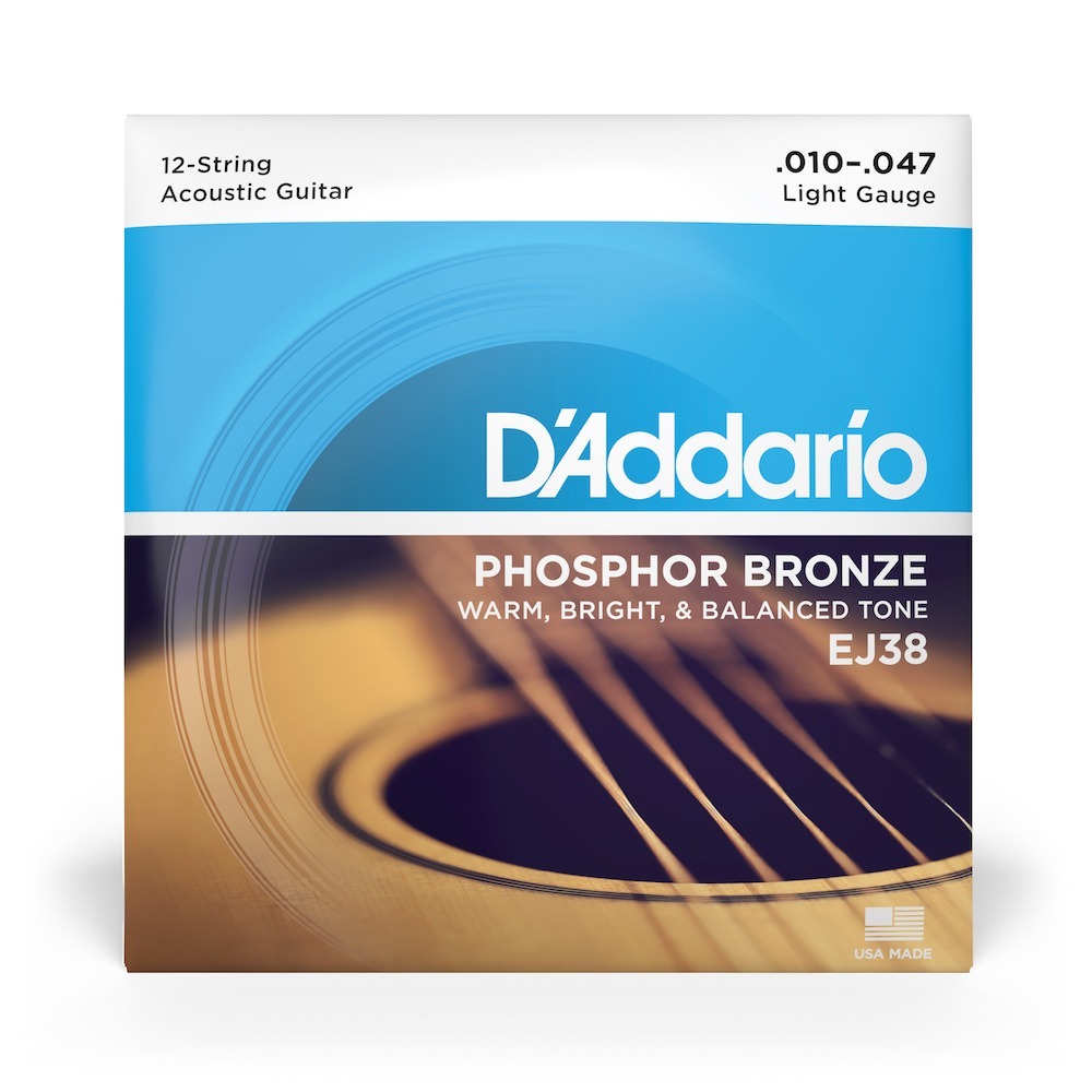 D'Addario EJ38 Phosphor Bronze 12-String Light Guitar Strings 10-46/48