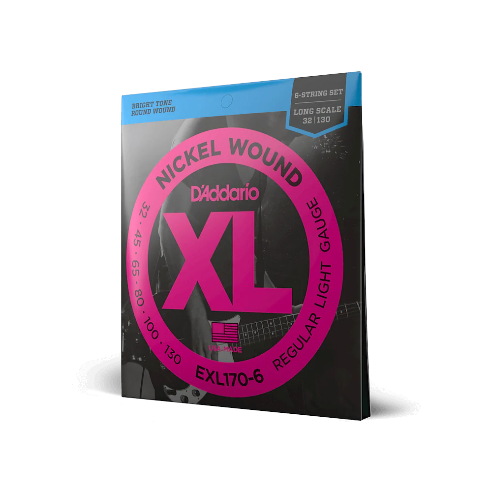 D'Addario EXL1706 Regular Light Long Scale 6-string Light Guitar Strings 32-130