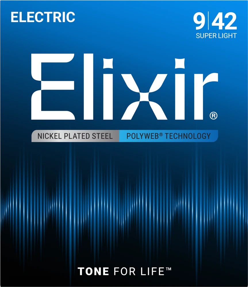 Elixir 12000 Polyweb Coated Nickel-Plated Super Light Electric Guitar Strings 9-42