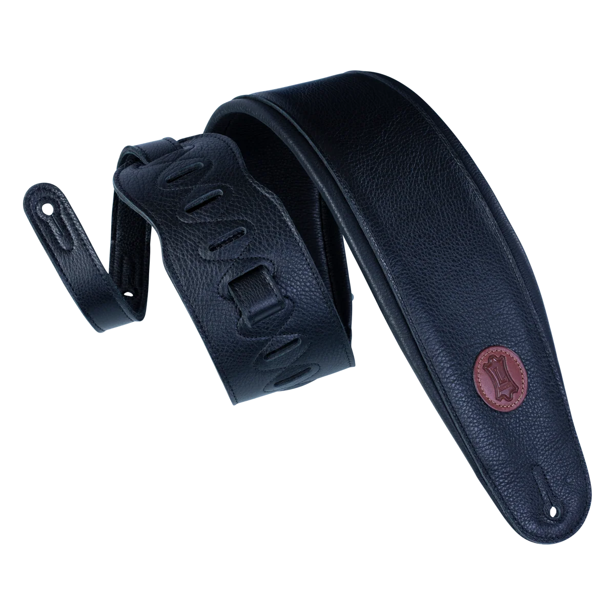 Levy's MSS2-4-BLK Signature Legacy 4.5 Padded Bass Guitar Strap - Black Leather