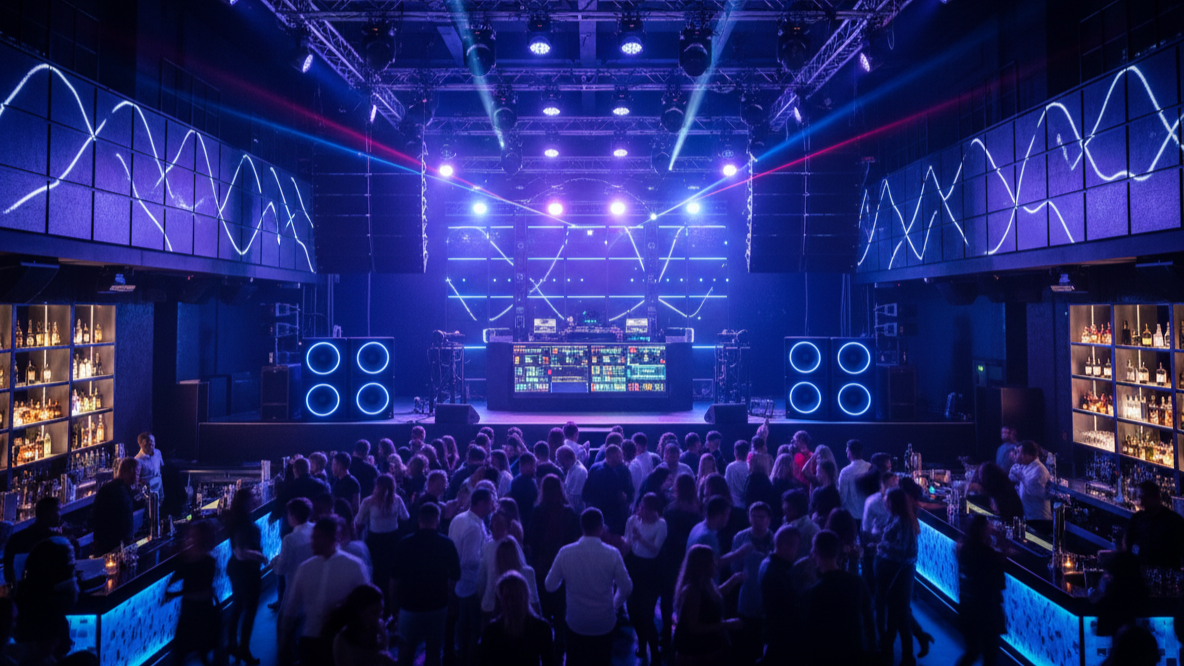 Bar and nightclub with professional sound system