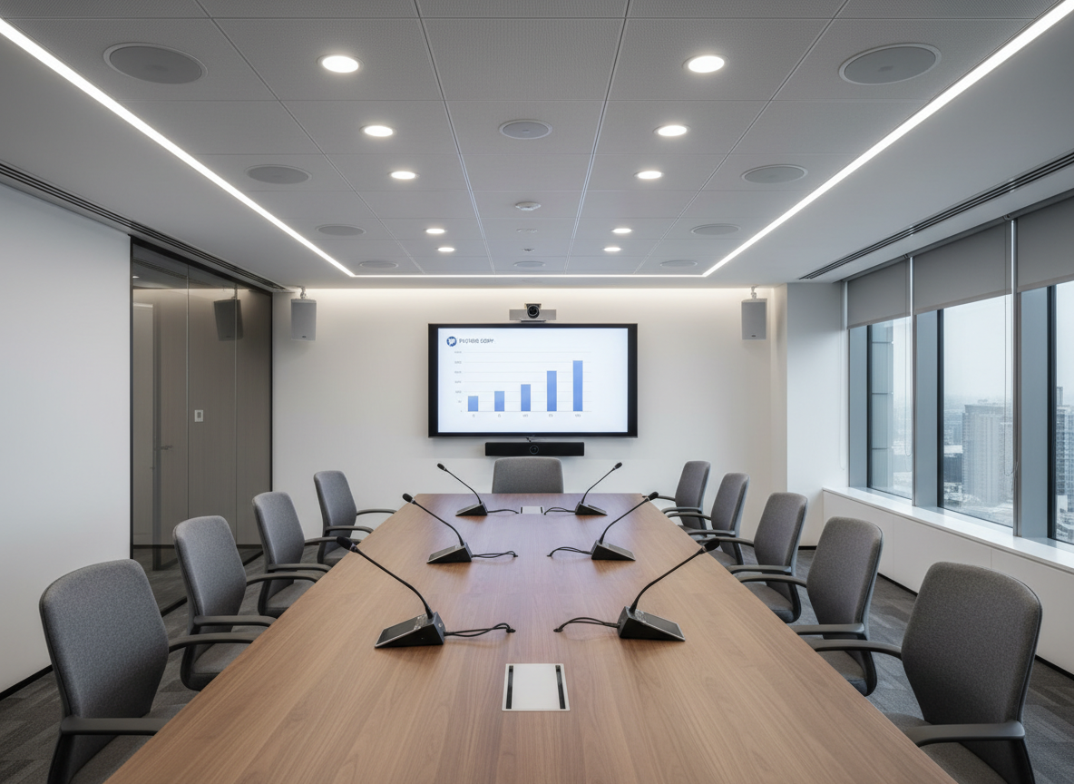 Office and conference room with professional sound system
