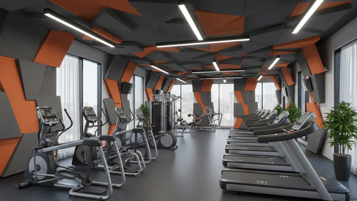 Acoustic treatment in fitness center