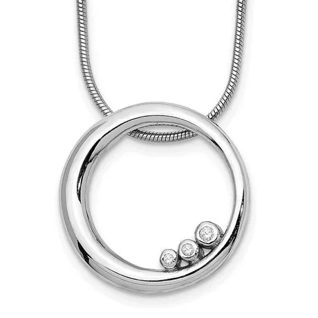 WHITE ICE- CIRCLE SLIDE PENDANT W/DIAMOND