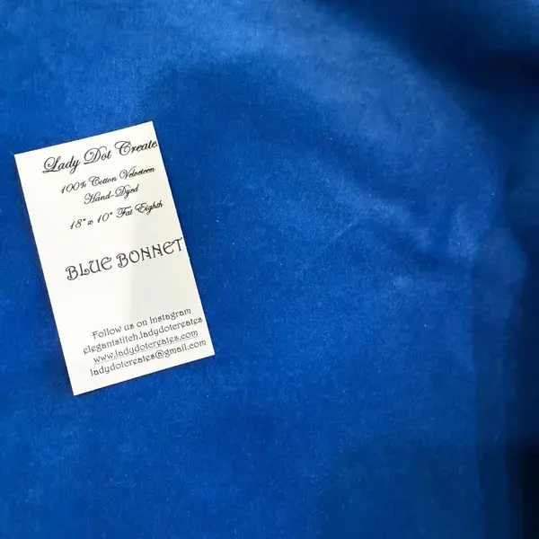 Velveteen - Blue Bonnet - Hand-Dyed 100% Cotton 18x10.5 cut  