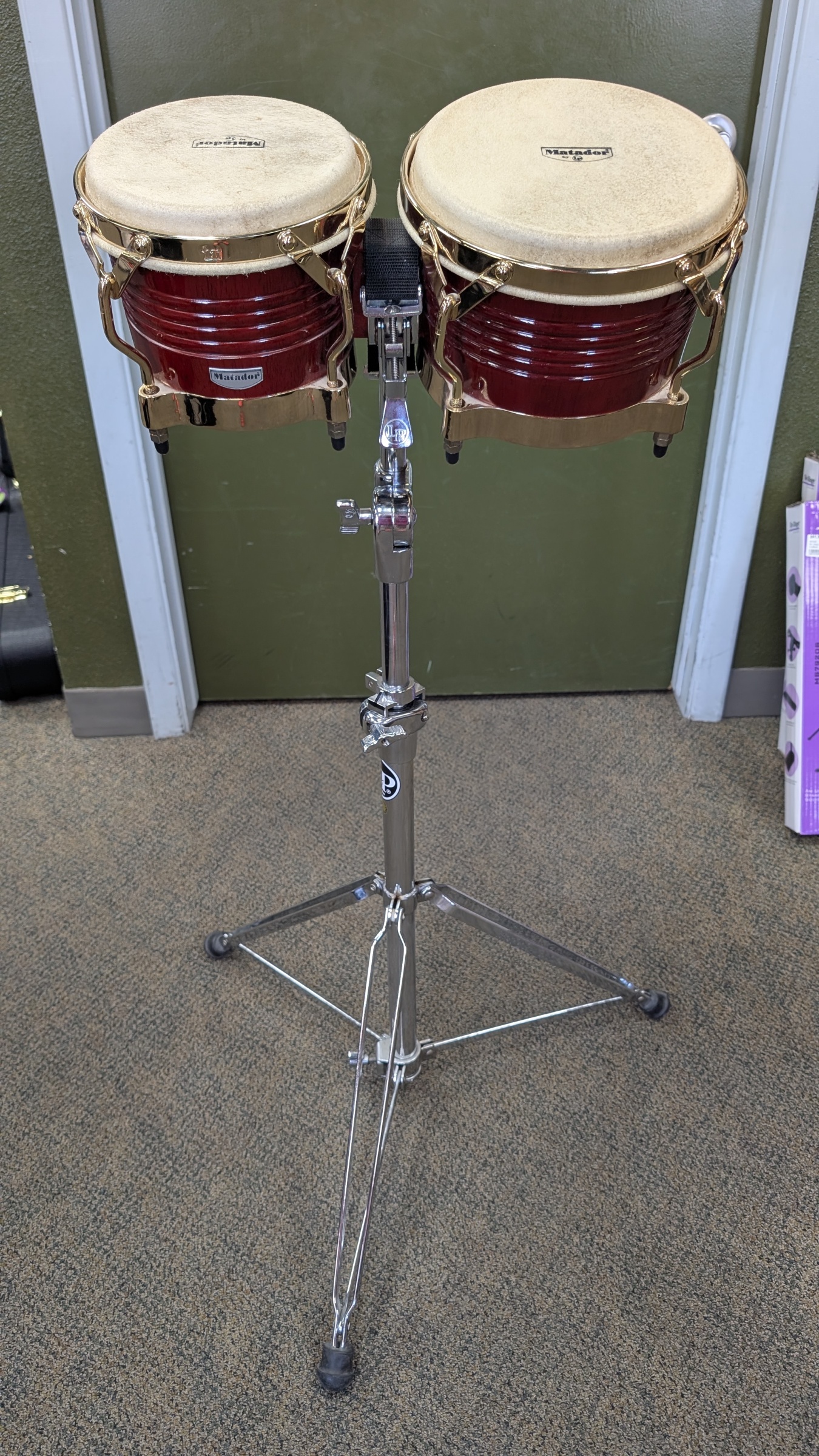 USED LP Matador Bongos w/stand - Red