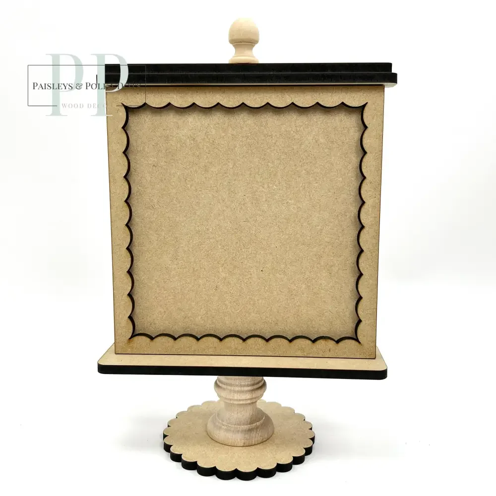 Unfinished Wood Square Pedestal Frame 5.5 x 5.5 Opening
