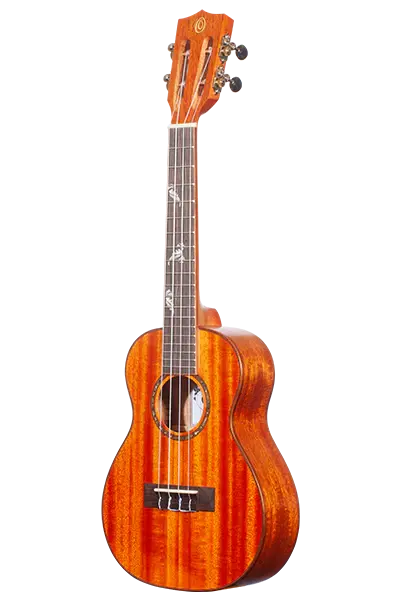 Ohana TK-32 Tenor Ukulele  All Solid Mahogany Slotted Headstock and Leaf Fretboard Inlay