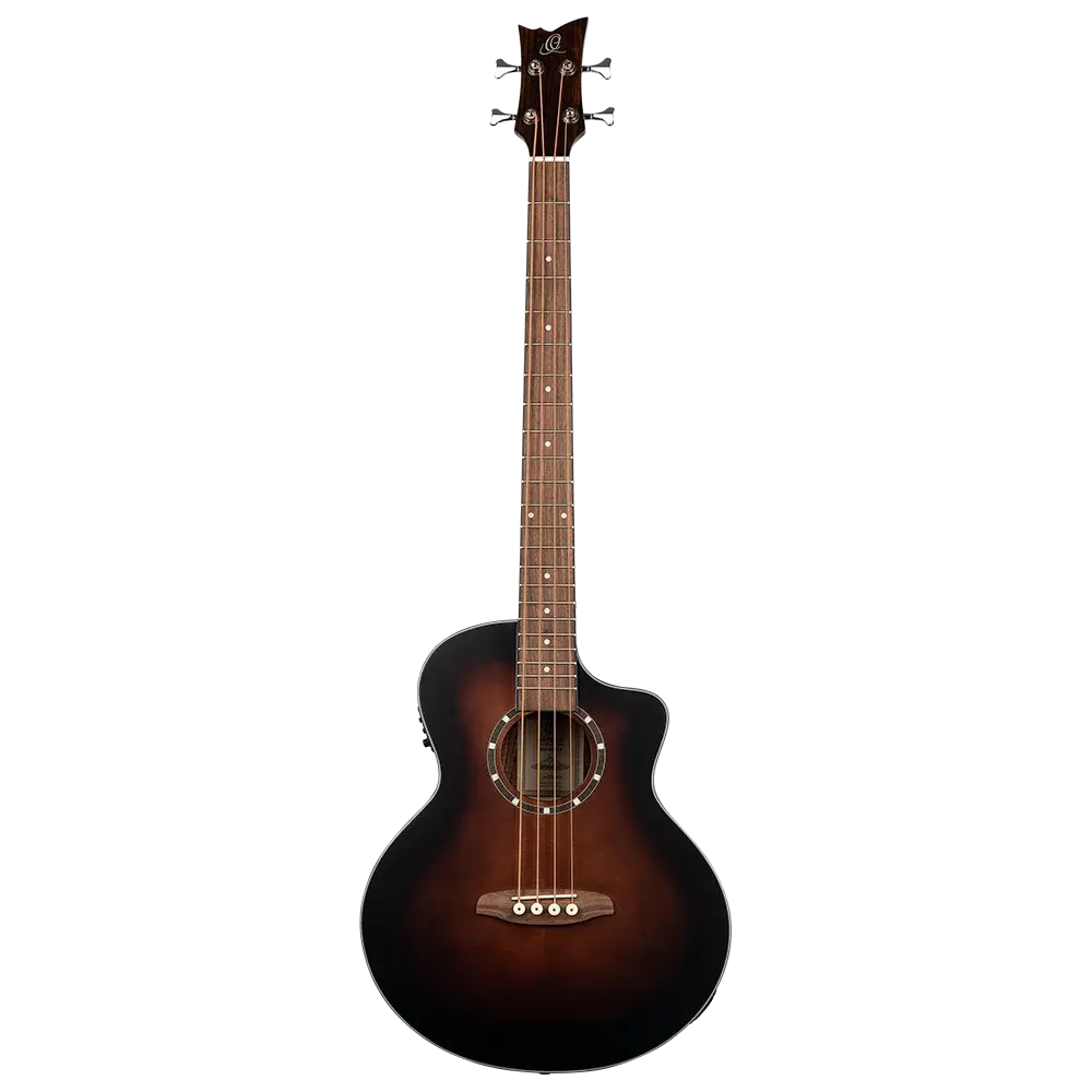 Ortega 4-String Acoustic Bass with Cutaway Solid Spruce Top with Satin Bourbon Burst Finish and Mahogany B&S & MagusPRO/B Pickup