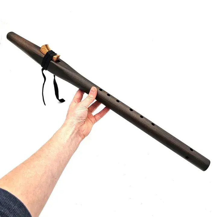 Stellar Basic Native American Flute, Key of F# - Iron Stained Cedar with Olive Green Bag