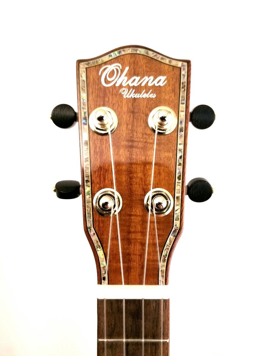 ＯＨＡＮＡ OHANA TK-370G Solid Koa Tenor Ukulele w/Case - Bird Inlays