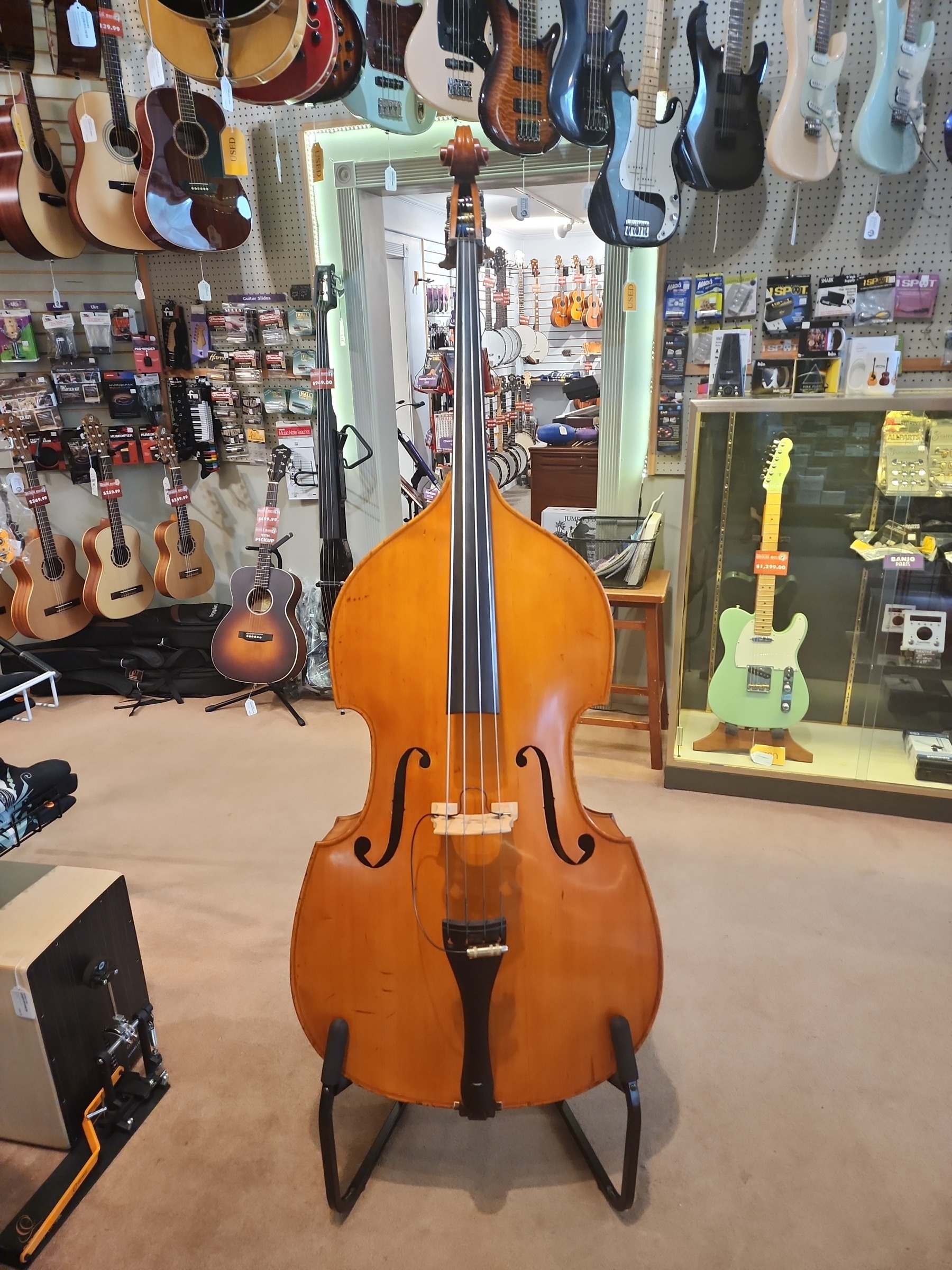 Vintage Vitali H3 Upright Bass with Bow and Bag Circa 1960'-70's