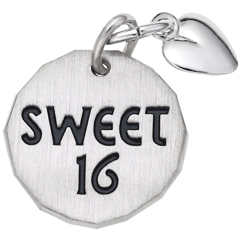 Sweet Sixteen Tag with Heart Accent Charm