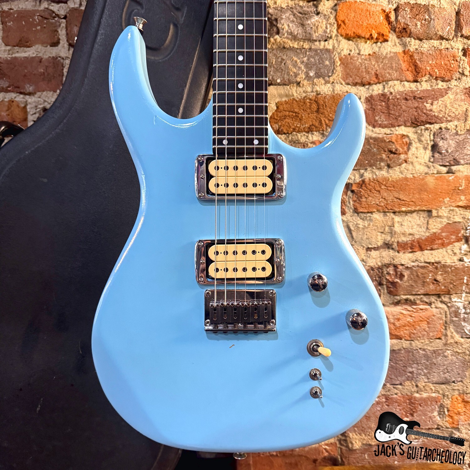 Carvin / Lazarus Guitars DC127 Neck-Thru Electric Guitar w/ OHSC (1990s - Daphne Blue)