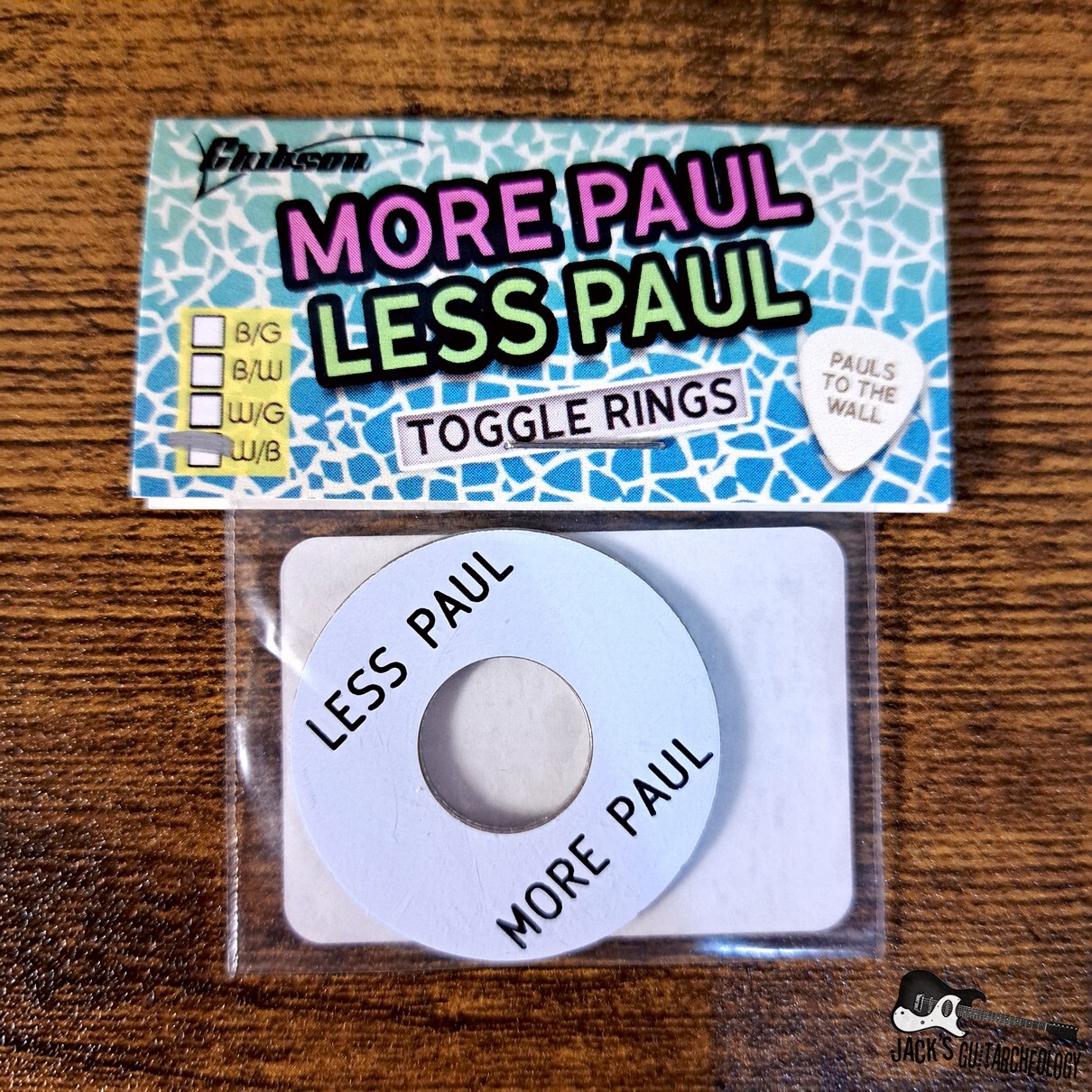 Chibson USA More Paul Less Paul Poker Chip Toggle Ring (Black On White)