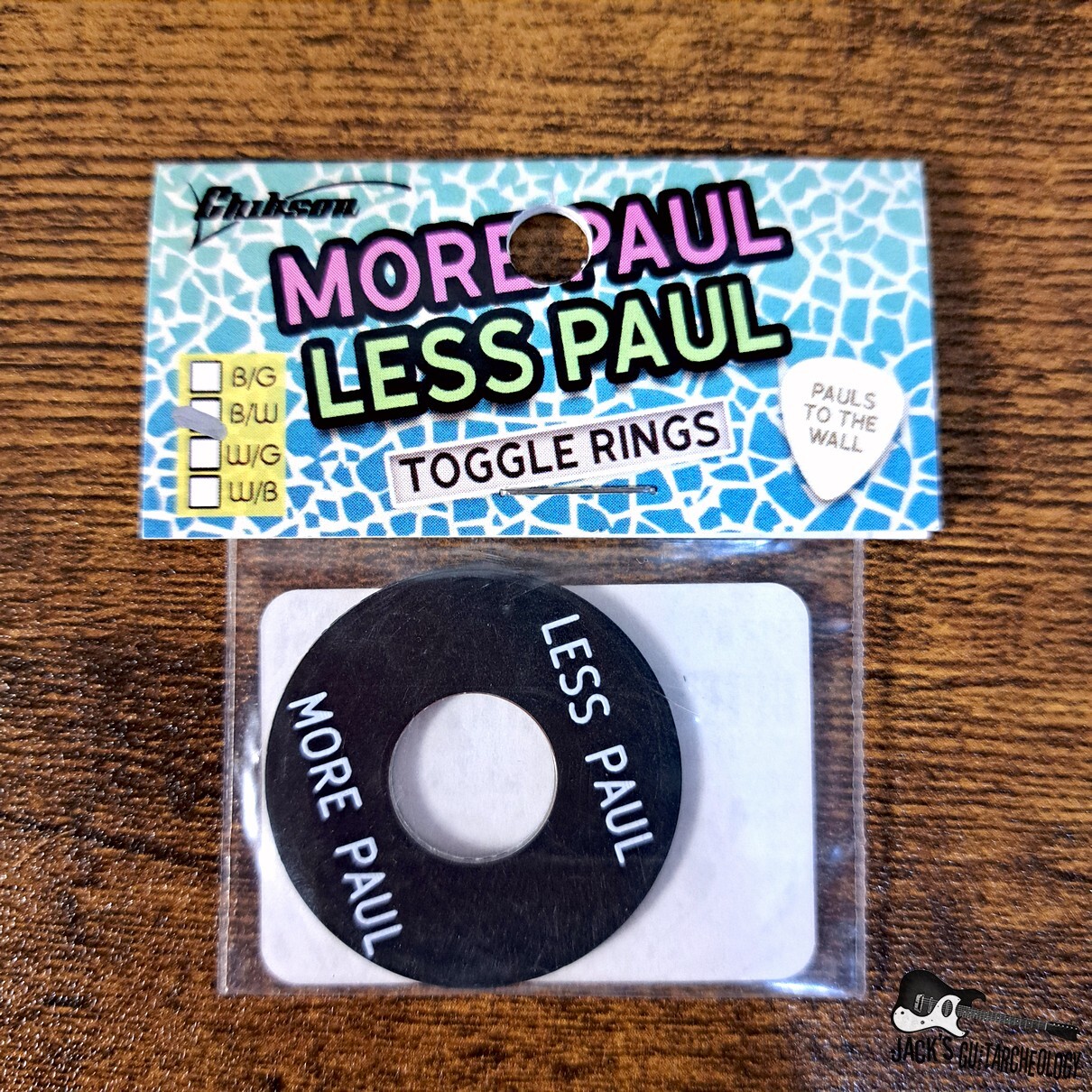 Chibson USA More Paul Less Paul Poker Chip Toggle Ring (White On Black)