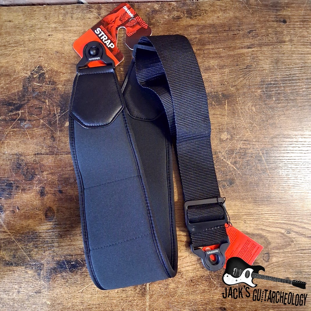 D'Addario Auto Lock Guitar Strap - 3.5 Comfort Neoprene Guitar Strap (Black)