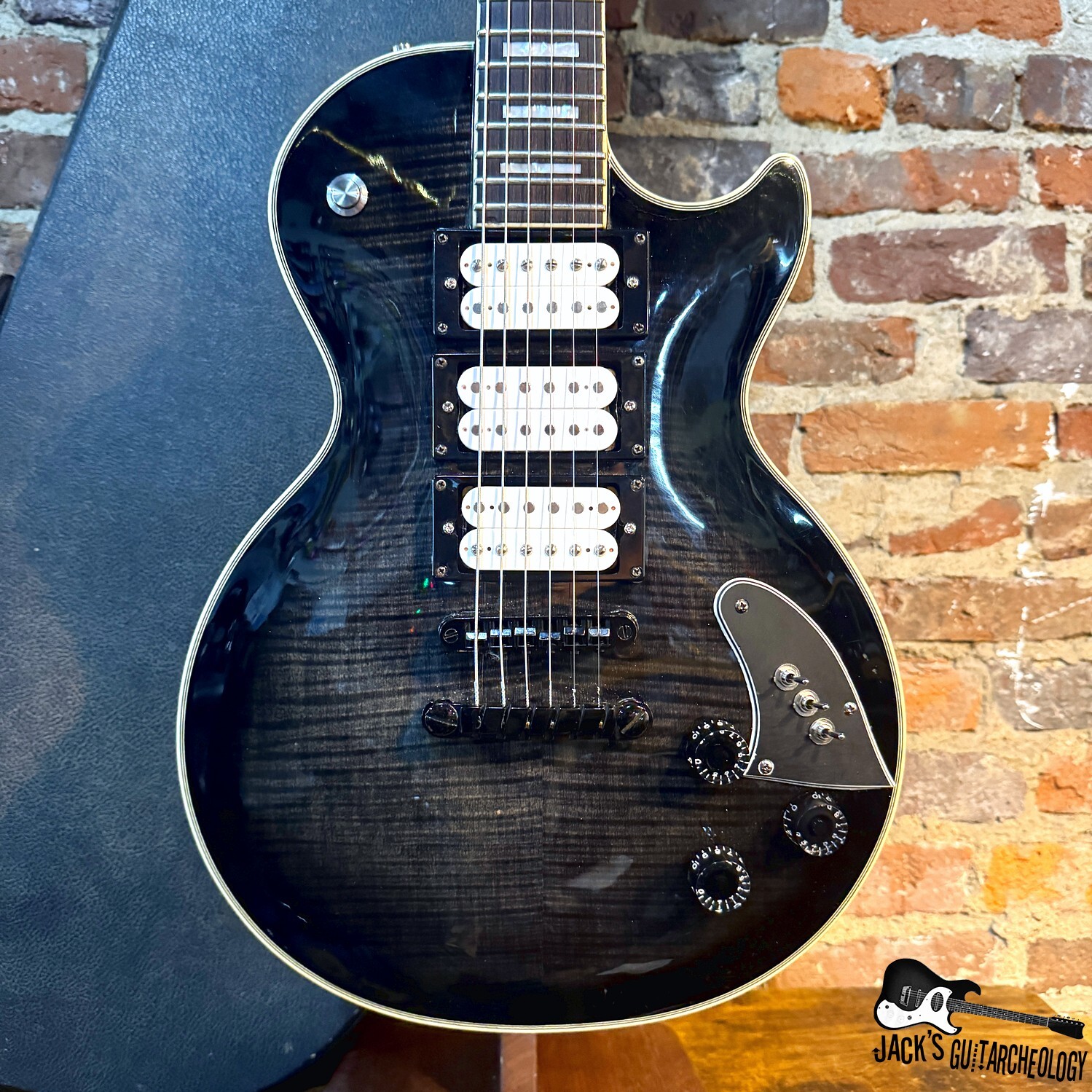 Epiphone Les Paul Custom w/ Mods by C. WinnStrings & HSC (2000s - Blackburst)
