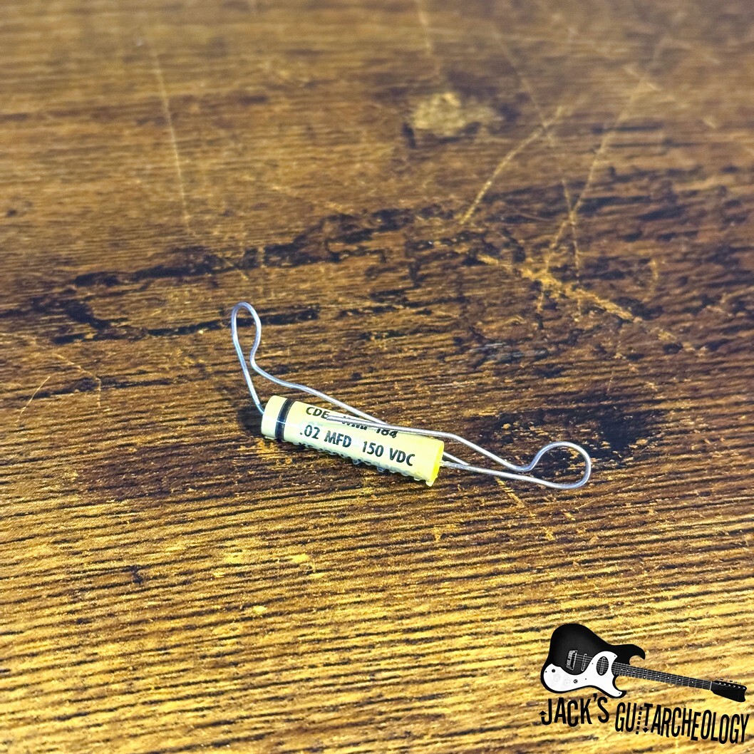 Vintage Cornell Dubilier .02 MFD 150 VDC Capacitor (1970s - Yellow)
